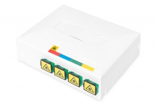 Digitus Kryt FTTH, 4x SC (APC) SX povrchová montáž a na DIN lištu