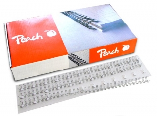 PEACH vazací hřbet drátěný, 3:1" Easy-Wire, 34 smyček, A4, 8mm, 100ks, stříbrný