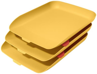 Odkladač na dokumenty s organizérem Leitz Cosy set 3 ks teplá žlutá