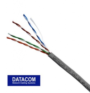 DATACOM UTP drát CAT5E PVC,Eca 50m šedý - metráž