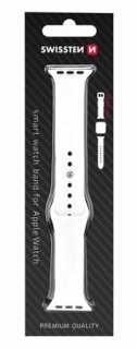 SWISSTEN REMÍNEK PRO APPLE WATCH SILIKONOVÝ 38-40 mm BÍLÝ
