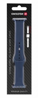 SWISSTEN REMÍNEK PRO APPLE WATCH SILIKONOVÝ 42-44 mm MODRÝ