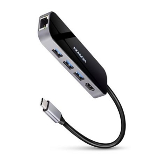 AXAGON HMC-6GL SuperSpeed USB-C 3.2 Gen 1 Multiport Hub, 3x USB, HDMI, RJ-45, PD 60W