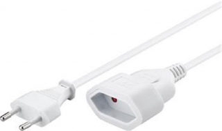 PremiumCord Kabel síťový prodlužovací dvojvidlice 230V 2m bílý