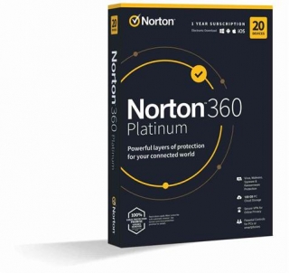 NORTON 360 PLATINUM 100GB CZ 1 uživatel 20 zařízení na 1 rok