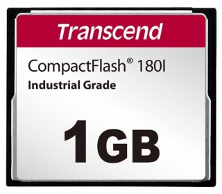 Transcend 1GB INDUSTRIAL TEMP CF180I CF CARD, (MLC) paměťová karta (SLC mode), 85MB/s R, 70MB/s W