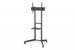 DIGITUS pojízdný televizní vozík s policí pro monitor  37-70" s náklonem , černý , max 50 kg  VESA: 100x100, 200x100, 200x200, 300