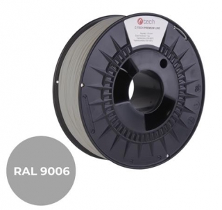 C-TECH tisková struna PREMIUM LINE ( filament ) , PETG, bílý hliník, RAL9006, 1,75mm, 1kg