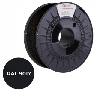 C-TECH tisková struna PREMIUM LINE ( filament ) , PLA, dopravní černá, RAL9017, 1,75mm, 1kg