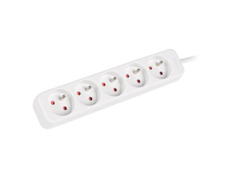 LANBERG Prodlužovací přívod   1.5M 5X klasická zásuvka měď kabel bílý