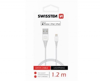 SWISSTEN DATOVÝ KABEL TPE USB / LIGHTNING MFi 1,2 M BÍLÝ
