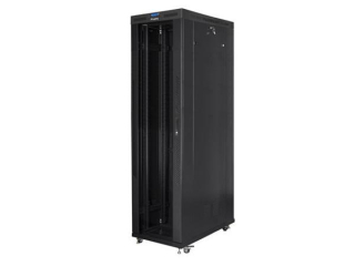 LANBERG Volně stojící skříň 19" 47U/800x1200 (v rozloženém stavu) skleněné dveře LCD černá (RAL9004)