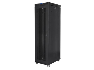LANBERG Volně stojící skříň 19" 47U/800x1000 (v rozloženém stavu) síťované dveře LCD černá (RAL9004)
