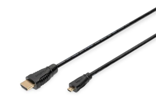 Digitus HDMI High Speed s Ethernetem připojovací kabel HDMI/D na HDMI/A ( standard na micro) ,  1m