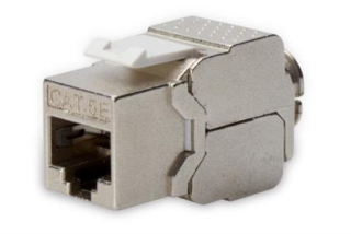 DIGITUS Keystone jack CAT 5e, stíněná třída D, RJ45 až LSA, připojení bez použití nástrojů