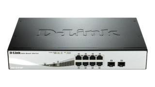 D-Link DGS-1210-08P Smart PoE switch, 8x GbE PoE+, 2x SFP, PoE 65W, fanless