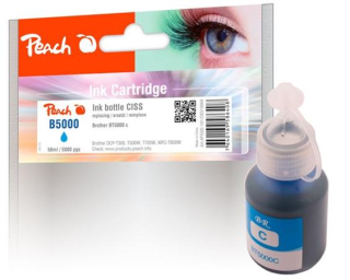 PEACH kompatibilní cartridge Brother CISS BT5000, azurová , Brother CISS BT5000, azurová PI500-181,  50ml