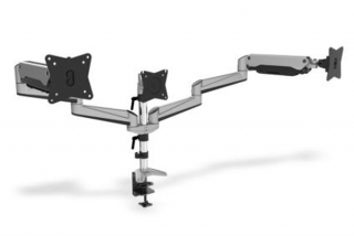 Digitus Držák pro tři monitory, plynové pružiny, 15-27 ", stříbrný max. Zatížení 6 kg, maximum VESA 100x100