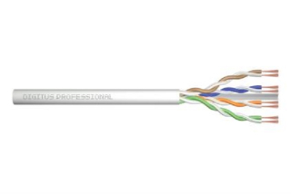 DIGITUS Propojovací kabel CAT 6 U-UTP, surová délka 100 m, papírová krabička, AWG 26/7, LSZH, simplex, barva šedá