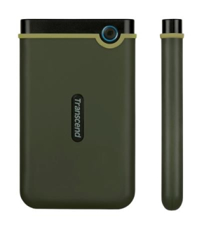 TRANSCEND 1TB StoreJet 25M3G SLIM, 2.5”, USB 3.0 (3.1 Gen 1) Externí Anti-Shock disk, tenký profil, armádní zelená