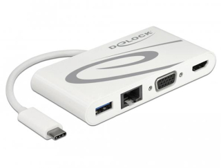Delock USB Type-C™ 3.1 Dokovací stanice HDMI 4K 30 Hz + VGA + LAN + USB PD