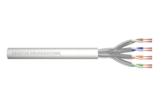 DIGITUS Kabel CAT 6A U-FTP, surová délka 305 m, papírová krabička, AWG 27/7, LSZH, simplex, barva šedá