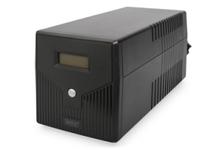 DIGITUS Professional Line-Interactive UPS, 1500VA / 900W 12V / 9Ah X2 baterie, 4x CEE 7/7, AVR, USB, RS232 RJ-11/45, LCD displej
