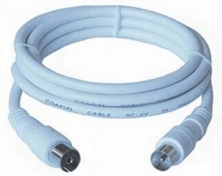 PremiumCord TV kabel M/F konektor 90°, 75 Ohm 1,5m