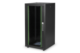 26U serverový rozvaděč, Unique, 1260x800x1000 mm, perforované ocelové dveře, barva černá (RAL 9005)