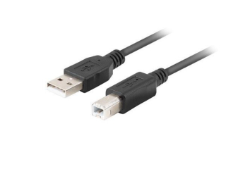 LANBERG USB-A (M) na USB-B (M) 2.0 kabel 3m, černý