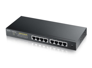 Zyxel GS1900-8HP v3, 8-port GbE L2 PoE Smart Switch, 802.3at, desktop, fanless, 70 Watt