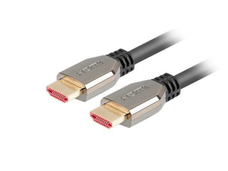 LANBERG Ultra High Speed HDMI 2.1 kabel, 48 Gbps, 8K@60Hz, 5K@120Hz, délka 1m, černý, zlacené konektory