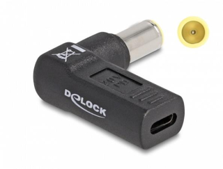 Delock Adaptér na kabel na nabíjení laptopu, ze zásuvky USB Type-C™ na zástrčku IBM 7,9 x 5,5 mm, úhlový 90°