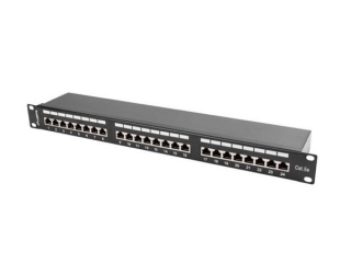 LANBERG PATCH PANEL 24 PORT 1U 19” CAT.5E SHIELDED BLACK