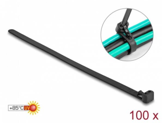 Delock Kabelové stahovací pásky pro opakované použití tepelně odolné D 150 x Š 7,5 mm 100 kusů černé