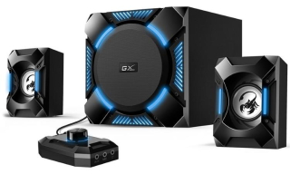 Genius repro GX GAMING SW-G2.1 1200 , Reproduktory, herní, 2.1, 36W, modré podsvícení, černé