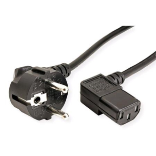 C-TECH Kabel síťový 2m 220/230V napájecí, lomený, VDE