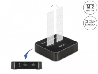 Delock Dokovací stanice M.2 pro 2 x SSD M.2 SATA s funkcí klonování