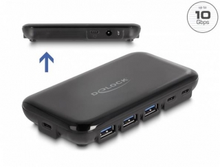 Delock 7 portový rozbočovač USB 3.2 Gen 2 se 4 porty USB Typu-A a 3 porty USB Type-C™