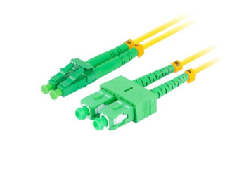 LANBERG optický patch cord SM SC/APC-LC/APC duplex 2m LSZH G657A1 průměr 3mm, barva žlutá