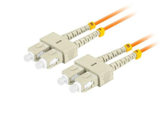LANBERG optický patch cord MM SC/UPC-SC/UPC duplex 2m LSZH OM2 50/125 průměr 3mm, barva oranžová