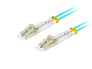 LANBERG optický patch cord MM LC/UPC-LC/UPC duplex 5m LSZH OM3 50/125 průměr 3mm, barva cyan