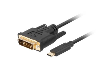 Lanberg USB-C(M)->DVI-D(24+1)(M) kabel 3m černá