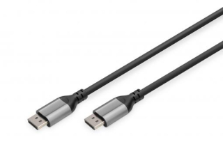 DIGITUS 8K @ 60Hz; DP tp DP Connectioncable; DP 1.4 Alu Housing; Black; 1m