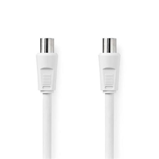 Nedis CSGL40000WT20- Koaxiální Kabel 90 dB | IEC (Koax) Zástrčka - IEC (Koax) Zásuvka | 2 m | Bílá