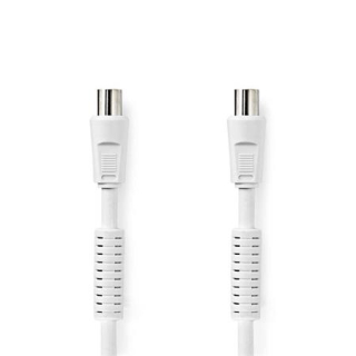 Nedis CSGL40020WT10- Koaxiální Kabel 120 dB | IEC (Koax) Zástrčka - IEC (Koax) Zásuvka | 1 m | Bílá