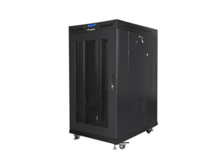 LANBERG Volně stojící skříň 19" 22U/800x1000 LCD síťované dveře černá (RAL9004) (v rozloženém stavu)