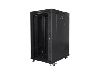 LANBERG Volně stojící skříň 19" 22U/800x1000 LCD skleněné dveře černá (RAL9004) (v rozloženém stavu)