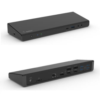 Belkin USB-C Display Link Dock, Triple display support up to 4K, HDMI, DP, USB C, USB A, GbE, Audio, PD 85w, Mac/PC/Chro