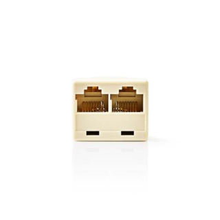 Nedis CTGB90991IY - Telecom Network Splitter | RJ45 Zásuvka | 2x RJ45 Female | Poniklované | Slonová Kost | PVC | Box